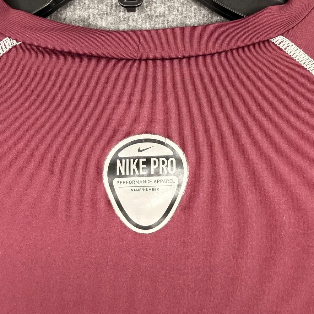 Nike Pro Compression Shirt Mens Maroon Fitted Short Sleeve Mesh  Dri-FIT 2Xl